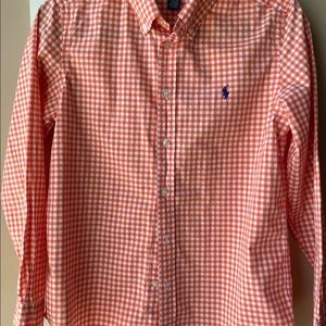 Cotton, Button-down, box-pleated Back yoke. Like new